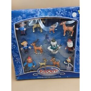 Memory Lane VTG Rudolph the Red Nose Reindeer Christmas Clip On Ornaments 12pc
